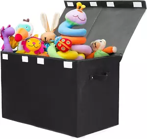 Large Toy Box Chest Storage with Flip-Top Lid, Collapsible Kids Storage Boxes Co - Picture 1 of 7