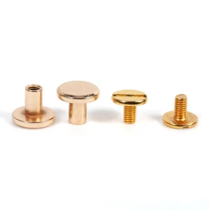 (8mm)10 Sets Brass Button Stud Screw Nail Screwback For Clothing Leather - Picture 1 of 3