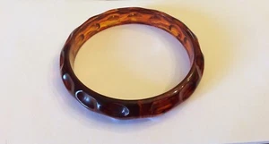 VINTAGE Rootbeer Bakelit Armband geschnitzte Grübchen - Bild 1 von 5