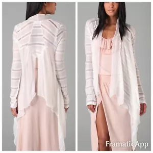 * Cárdigan abierto cola de pescado de gasa Free People con etiquetas $255 con gorra de noche. Marfil Bxtt - Imagen 1 de 11