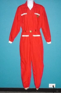 Vtg 50s Bill Parry Original Sky Diving Parachuting Jumpsuit RED Zip Front M/L - Picture 1 of 20