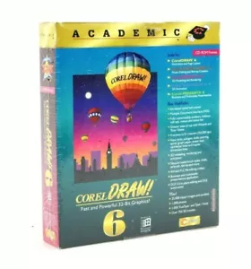 Vintage Microsoft Windows 95 Corel Draw! 6 Fast & Powerful 32-Bit Graphics New - Picture 1 of 12