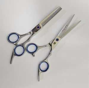 Hair Scissors 6 in /15.25 cm Barber Cutting Shear Thinning Scissors Set of two - Picture 1 of 4