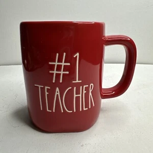 Taza de café/té Rae Dunn #1 para profesor taza roja regalo para profesor lavavajillas apta para microondas - Imagen 1 de 5