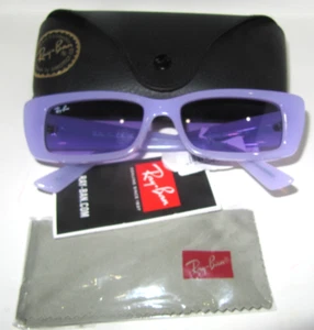 Gafas de sol Ray Ban RB4425 TERU 6758/1A lila violeta rectangulares [A] B04 nuevas con etiquetas $151 - Imagen 1 de 6