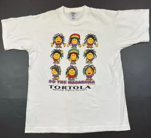 Tortola vintage anni 90 Isole Vergini Britanniche Macarena punto singolo made in USA - Foto 1 di 8