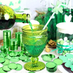 100pcs Coins St. Patrick's Day Lucky Coins Green And Gold Lucky Coin Party Decor - Picture 1 of 15