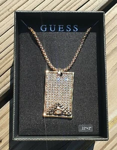 Brass Gold Divine Egyptian Pyramid Necklace All Seeing Eye of Providence Guess - Picture 1 of 8