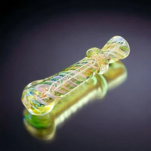 Tubos de vidrio Chillum ahumados dorados, cambio de color universal - Imagen 1 de 2