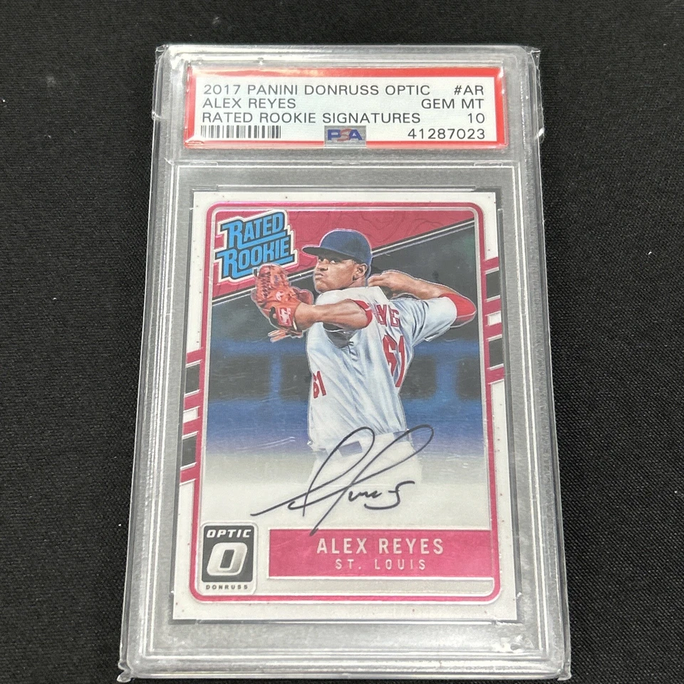 2017 Donruss Optic Alex Reyes Rated Rookie Auto PSA 10 Cardinals  - Image 1 of 3