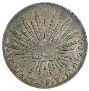 MÉXICO Plata 8 Reales 1875 Go FR 'Guanajuato Mint' - Imagen 1 de 4