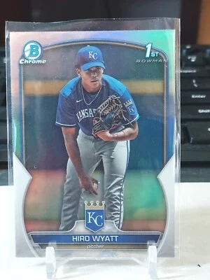2023 Bowman Draft Chrome Hiro Wyatt 1st refractor BDC-80 prospect Kansas City - Image 1 of 2