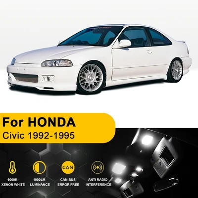 Luces LED blancas para mapa interiores para HONDA Civic Hatch 1992-1995 kit de paquete 6X Foto 1 de 4