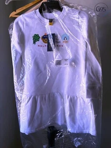 POLO RALPH LAUREN Girl's Dress 5,6 6X 7 NWT LS Polo Bear HOLIDAY Fleece - Picture 1 of 8