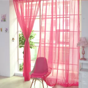 New Plain Tulle Voile Door Window Curtain Drape Panel Sheer Soft Scarf Valances☋ - Picture 1 of 28