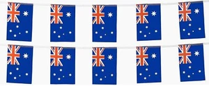 12ft/3.65M AUSTRALIA DAY AUSSIE PLASTIC RECTANGULAR FLAGS BUNTING DECORATION - Picture 1 of 2