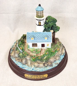 Hawthorne Village Thomas Kinkade "A Light in the Storm" Guiding Lighthouse - Picture 1 of 15