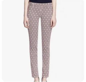 Pantalone Tory Burch Jaime Geometrico gamba dritta taglia 24 nuovo con etichetta - Foto 1 di 10