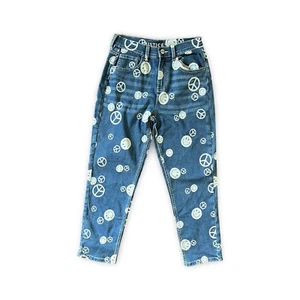 Pantalones de mezclilla Justice X Stranger Things Smiley Peace Sign talla 16 - Imagen 1 de 8