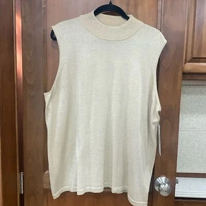 NWT Peter Nygard gold shimmer sleeveless sweater 3X - Picture 1 of 5