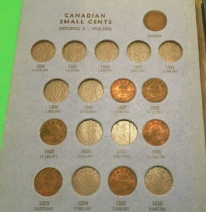 Canadian Small Cents Collection Book 1920- 1975 46 Pennies Whitman Coin Folder  - Bild 1 von 5