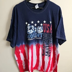 Mount Rushmore USA American Flag Cut Tag 2XL Short Sleeve Shirt - Picture 1 of 8
