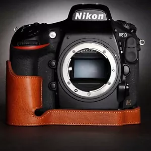 Handmade Genuine Real Leather Camera Half Case Cover Bag For Nikon D810 D800 - Picture 1 of 11