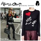 Alice And Olivia Black White And Red Embellished Heart Love You Cardigan M