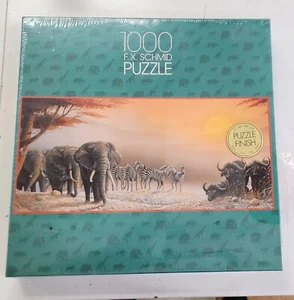 1000 Teile Afrikanische Szene Puzzle Schmid 98258.7 Made in Germany 1992 Spiel - Bild 1 von 6