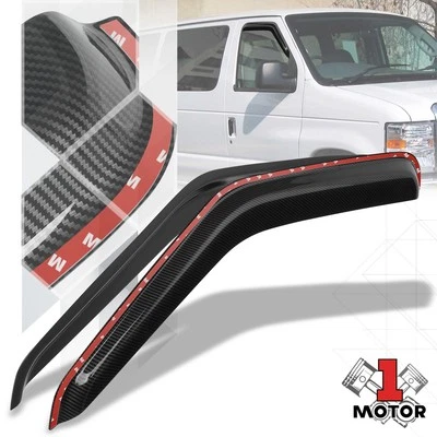 2Pcs Window Visors Sun Deflector Rain Guards For 92-24 Ford E150 E250 E350 E450 - Image 1 of 4