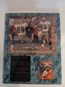 Placa récord de temporada única de la NFL Emmet Smith 25th Touchdown Breaks  - Imagen 1 de 4