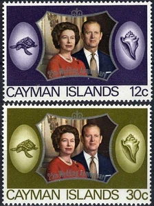 Cayman Islands 1972 Queen Elizabeth 25th Wedding Anniversary MH (SC# 304-305) - Picture 1 of 1