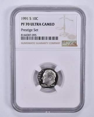 1991-S Roosevelt Dime Prestige Set PF70 UCAM NGC Brown Label *7366 - Image 1 of 4