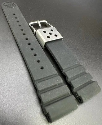 Seiko Watch Band Arnie Stainless Steel Buckle 22 mm Silicone Rubber Strap New! - Image 1 of 4