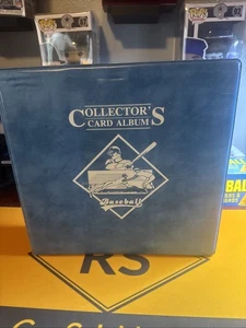 Álbum de tarjetas de coleccionista carpeta de béisbol azul 3”D - anillo vintage más 24 mangas - Imagen 1 de 7