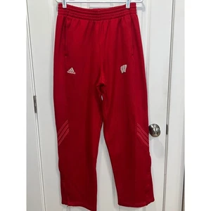 Pantalones deportivos Adidas Wisconsin Badgers ClimaWarm para hombre medianos rojos atléticos - Imagen 1 de 6