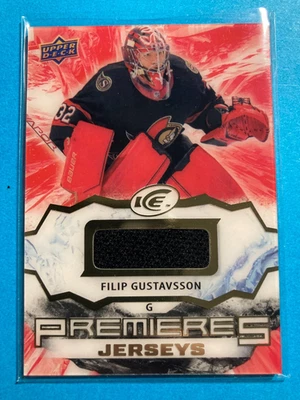 2021-22 Upper Deck Ice Ice Premieres Jerseys #IPA-FG Filip Gustavsson RC - Image 1 of 2