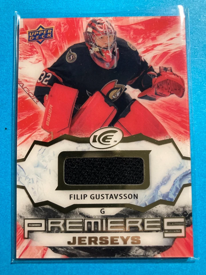 2021-22 Upper Deck Ice Ice Premieres Jerseys #IPA-FG Filip Gustavsson RC - Image 1 of 2