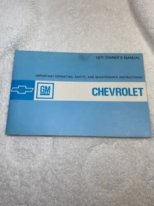 Original 1971 Chevy Owner’s Manual CORVETTE Camaro Pick Up Chevrolet - Picture 1 of 9