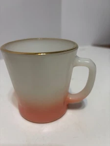 Vintage Anchor Hocking Fire King Glas Becher Rosa Ombre Verblassen Goldrand 3 1/4" - Bild 1 von 3