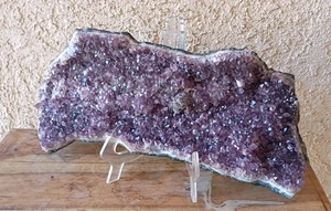 Geoda de amatista natural grande de 6 lb muestra de cristal de racimo de cuarzo curación 15x6x4 - Imagen 1 de 8