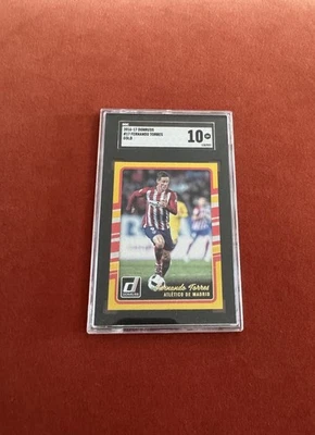 Fernando Torres 2016-17 Panini Donruss Gold Foil SP SGC 10 [PSA] Gem Atletico - Image 1 of 2