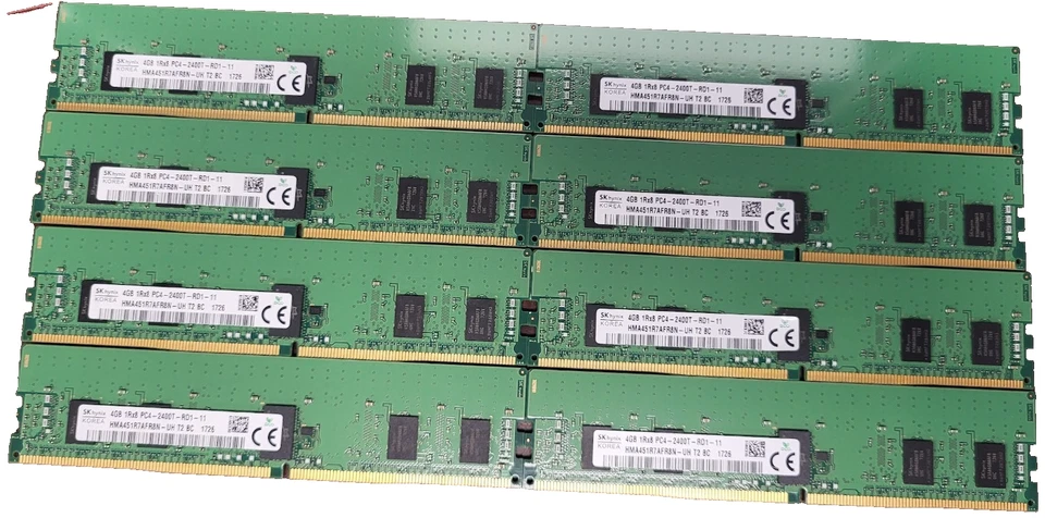 LOT OF 8X 4GB HYNIX 1Rx8 PC4-2133P-RD0-10 Server Memory HMA451R7MFR8N #73 - Image 1 of 2