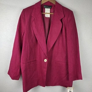 Harve' Benard VTG 100% Linen Blazer Pink Career Work Professional Sz 14 NWT - Picture 1 of 11