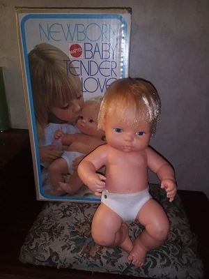 Vintage Mattel Baby Doll~Newborn~Good Cond~HTF Original Box~Original Diaper~ - Image 1 of 4