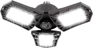 LED Garage Light - 6000 Lumen 6500K Daylight 60W, Three Leaf Led Garage Ceiling - Picture 1 of 6