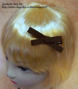 ACCESSORIO CAPELLI FORCINA A SCATTO MARRONE A FIOCCHETTO  cod.2550 - Picture 1 of 1