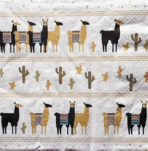 4 x Single Paper Napkins Lamas Animals for Decoupage Crafting Table 43 - Picture 1 of 2