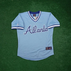 Atlanta Braves 1982 Cooperstown Throwback Light Blue Men's Jersey - Picture 1 of 6