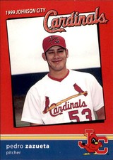1999 Johnson City Cardinals Team Issue #34 Pedro Zazueta Tucson Arizona AZ Card